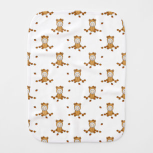 Little Autumn Babies in Falling Leaves Burp Cloth
