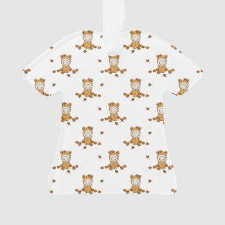 Little Autumn Babies in Falling Leaves Ornament