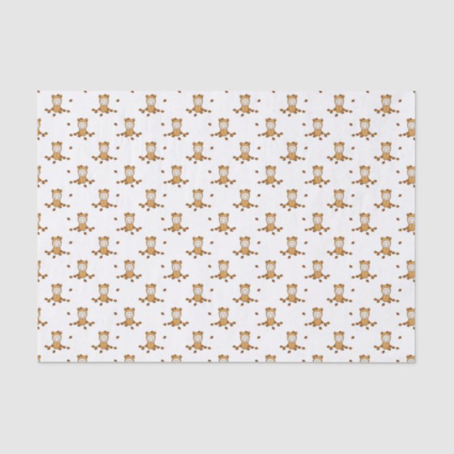 Little Autumn Baby in Falling Leaves Pattern Tissue Paper (Front)