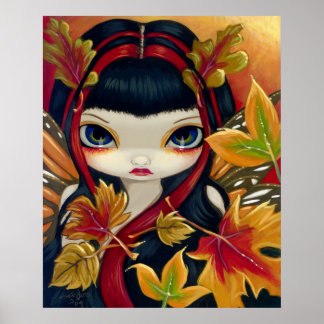 Little Autumn Leaves ART PRINT fall fairy