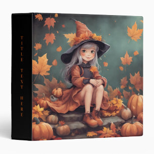 Little Autumn Witch Sterling Silver Necklace 3 Ring Binder