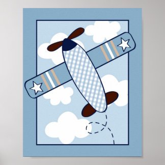 Little Aviator Airplane Nursery Wall Art Print