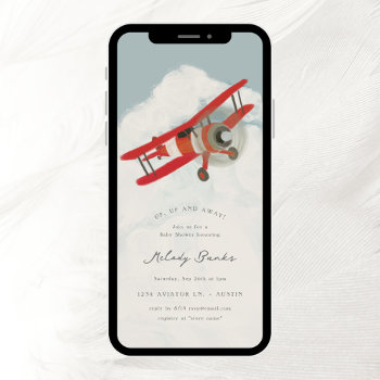 Little Aviator Baby Shower Invitation by origamiprints at Zazzle
