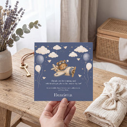 Little Aviator Starry Night Baby Shower Thank You Card