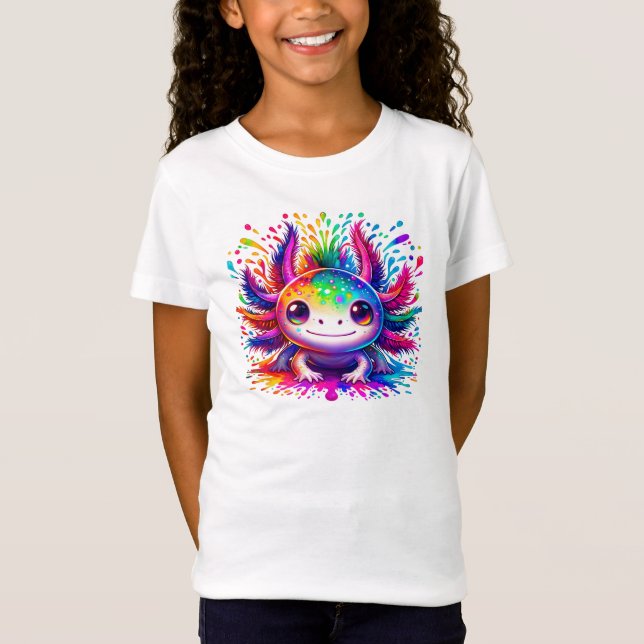 Little Axolotl, Big Dreams: A Rainbow Adventure T-Shirt (Front)
