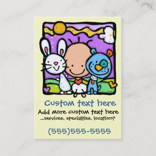 Little Baby and his/her Little Pets-Childcare card Business Cards