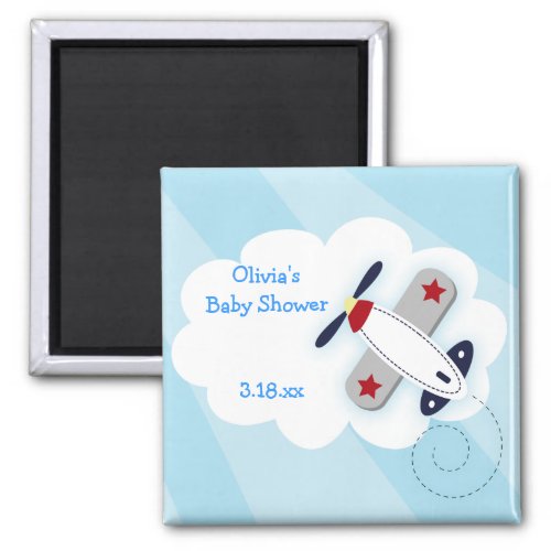 Little Baby Aviator Square Favor Magnet