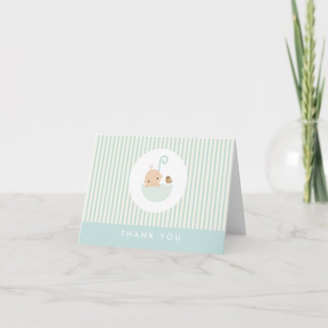 {little baby}  baby shower thank you card (Front)