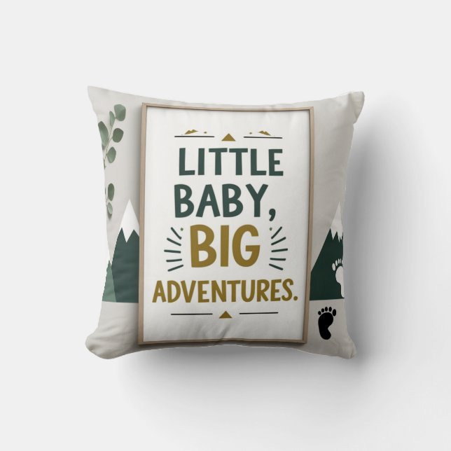 Little baby big  throw pillow (Front)
