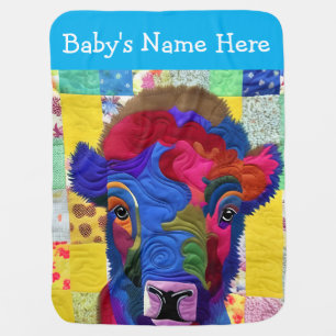 Little Baby Bison Quilt Like Design Baby Blanket
