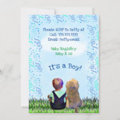Little Baby Boy and his Dog Baby Shower Invitation (Back)