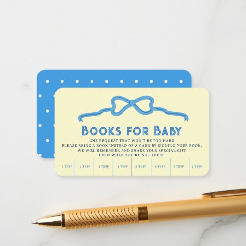 Little Baby Butter Bow Baby Shower Book Request Enclosure Card
