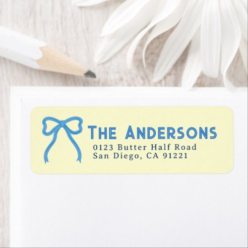 Little Baby Butter Bow Baby Shower Return Address Label