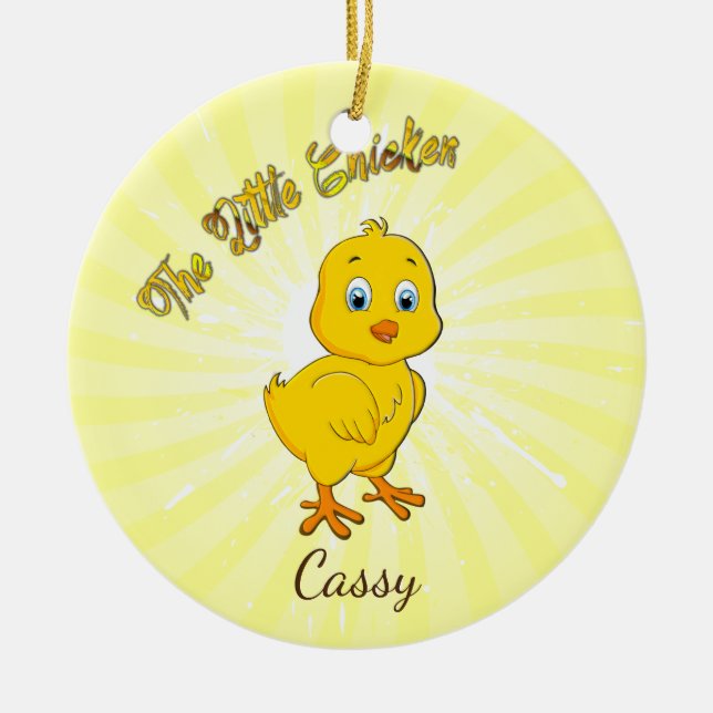 Little Baby Chicken Ceramic Ornament (Front)