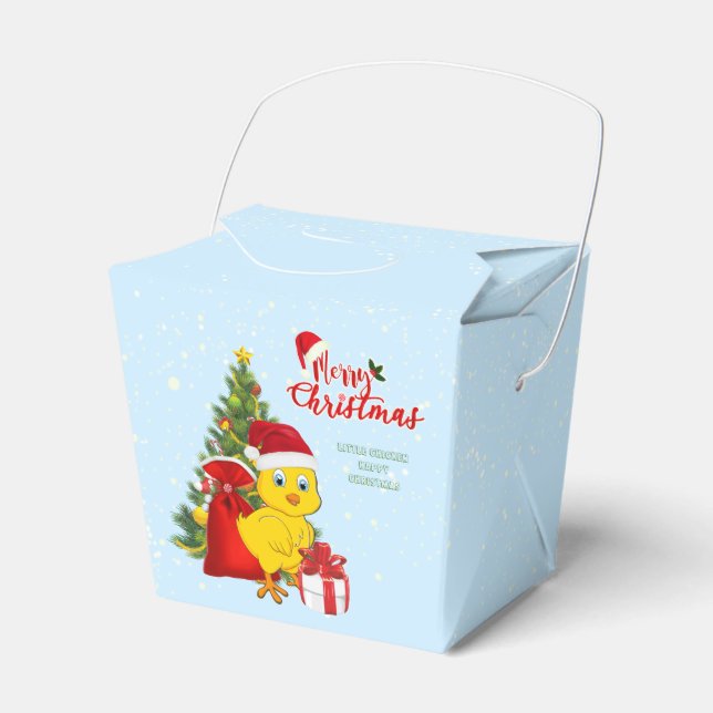 Little Baby Chicken Christmas Favor Boxes (Front Side)