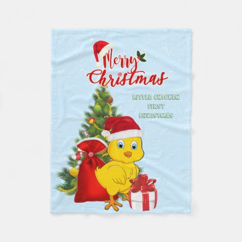 Little Baby Chicken Christmas Fleece Blanket