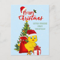 Little Baby Chicken Christmas Holiday Postcard