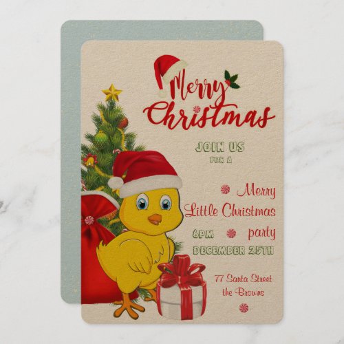 Little Baby Chicken Christmas Invitation