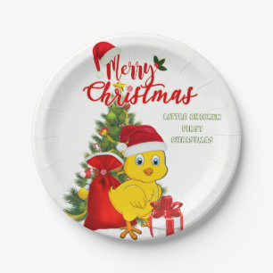 Little Baby Chicken Christmas Paper Plates