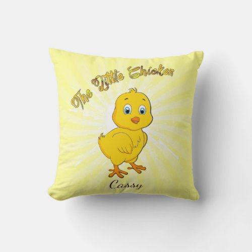 Little Baby Chicken Throw Pillow