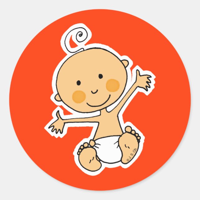 Little baby classic round sticker (Front)