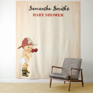Little Baby Firefighter Baby Shower Backdrop