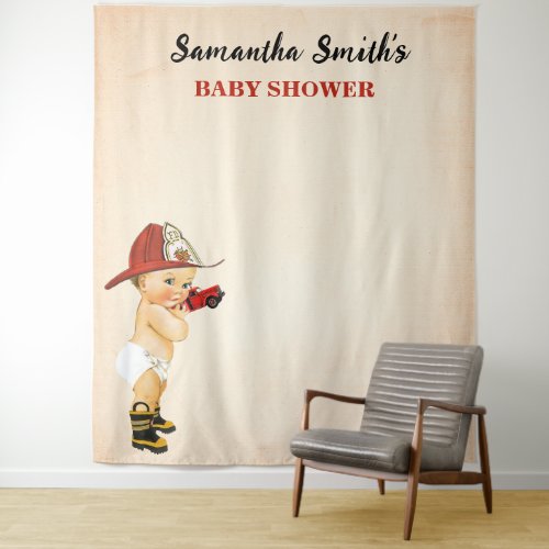 Little Baby Firefighter Baby Shower Backdrop