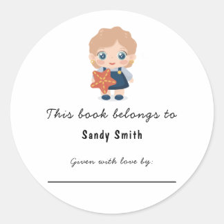 Little baby girl - This book belongs with message Classic Round Sticker