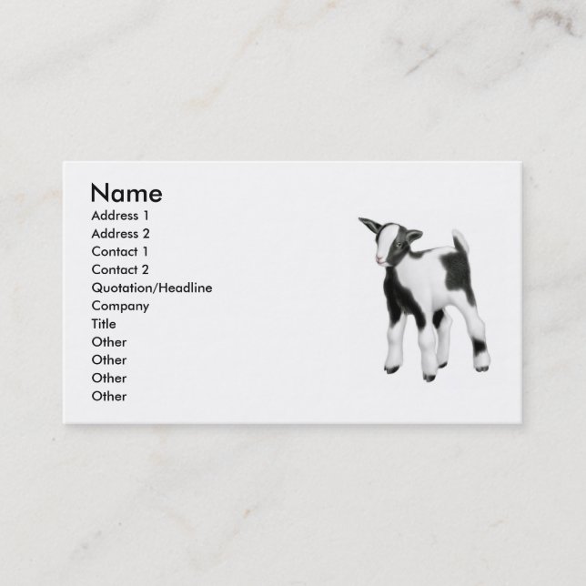 Little Baby Goat Business Card (Front)