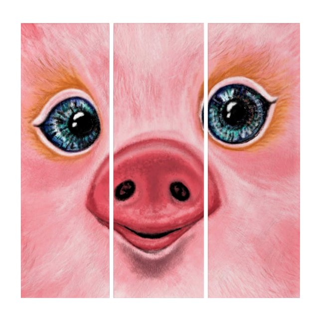 Little Baby Piglet Triptych - Smile (Front)