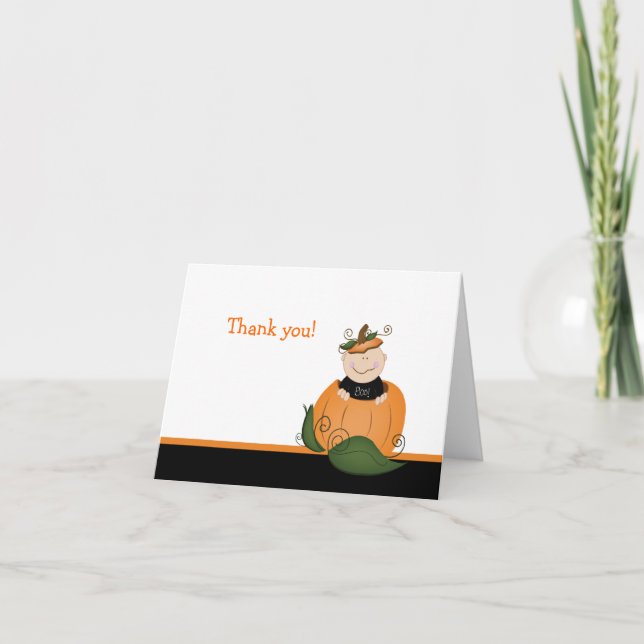 Little Baby Pumpkin Folded Thank you note Card (Front)