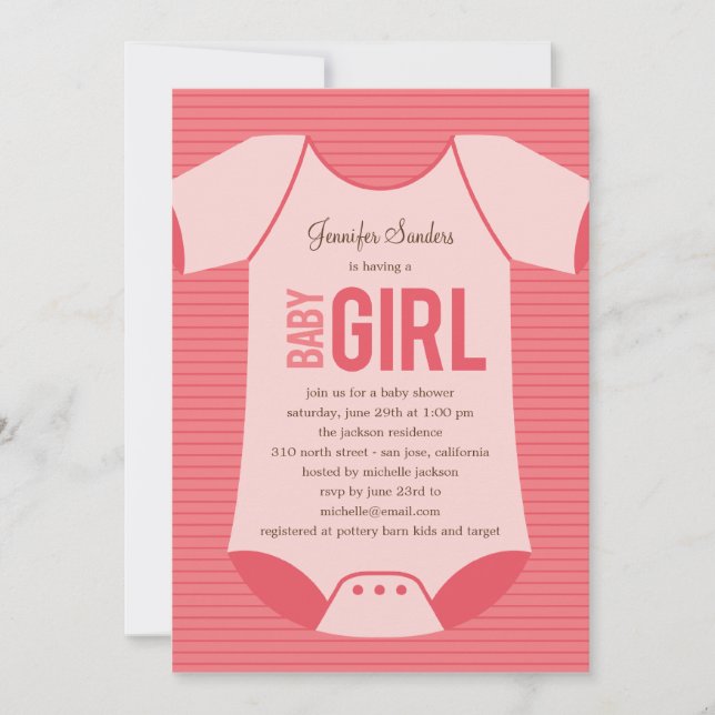Little Baby Shower Invitation - Girl (Front)