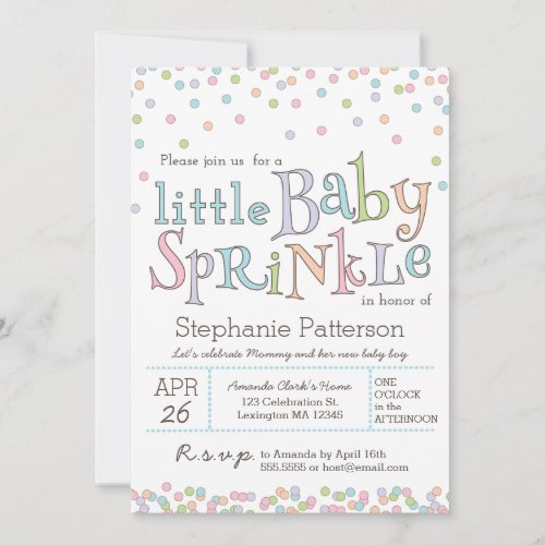 Little Baby Sprinkle Confetti Shower Invitation