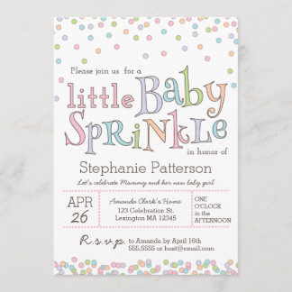 Little Baby Sprinkle Confetti Shower Invitation