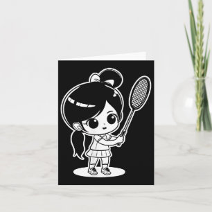 Little Badmintonist Cartoon Shuttle  Card