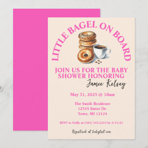 Little Bagel on Board Baby Shower Invitation
