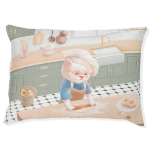 Little Baker Cat: Cozy Morning Kneading Art Pet Bed