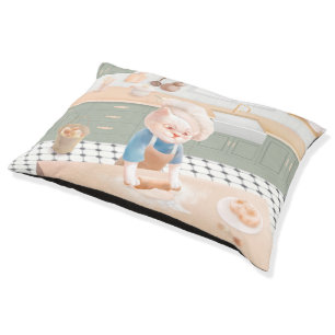 Little Baker Cat: Cozy Morning Kneading Art Pet Bed