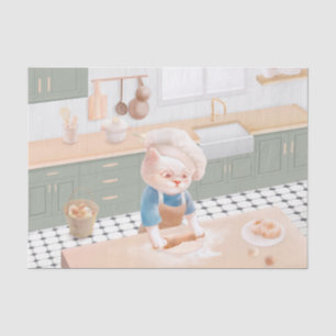 Little Baker Cat: Cozy Morning Kneading Art Tissue Paper