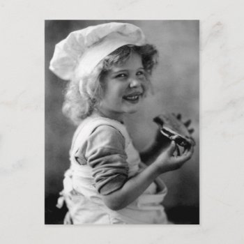 Little Baker Girl Eating Pie Postcard by HTMimages at Zazzle