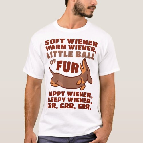 Little Ball Of Fur Soft Warm Wiener Dog Cute Dachs T_Shirt