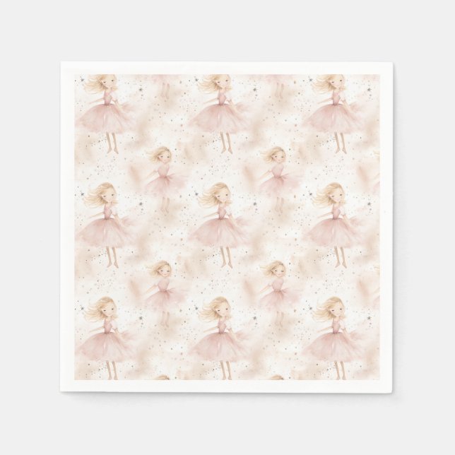Little Ballerina #10 - Blonde Girl Napkins (Front)