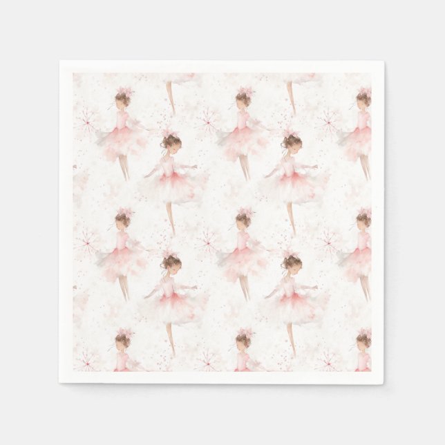 Little Ballerina #4 - Asian Girl Napkins (Front)