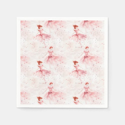 Little Ballerina 8 _ Read Head Girl Napkins