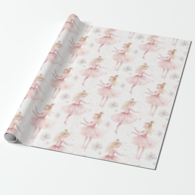 Little Ballerina #9 - Blonde Girl Wrapping Paper (Unrolled)