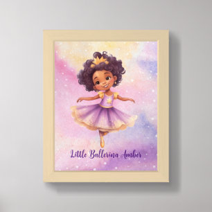 Little Ballerina African American Princess Framed Art