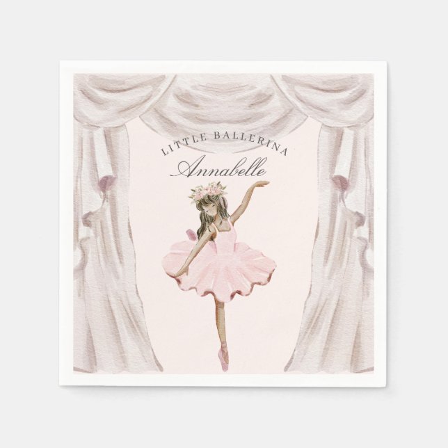 Little Ballerina Birthday Napkins Party Decor  (Front)