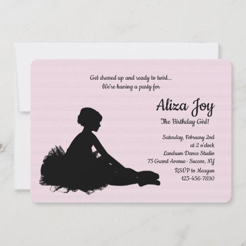 Little Ballerina Birthday Party Invitation