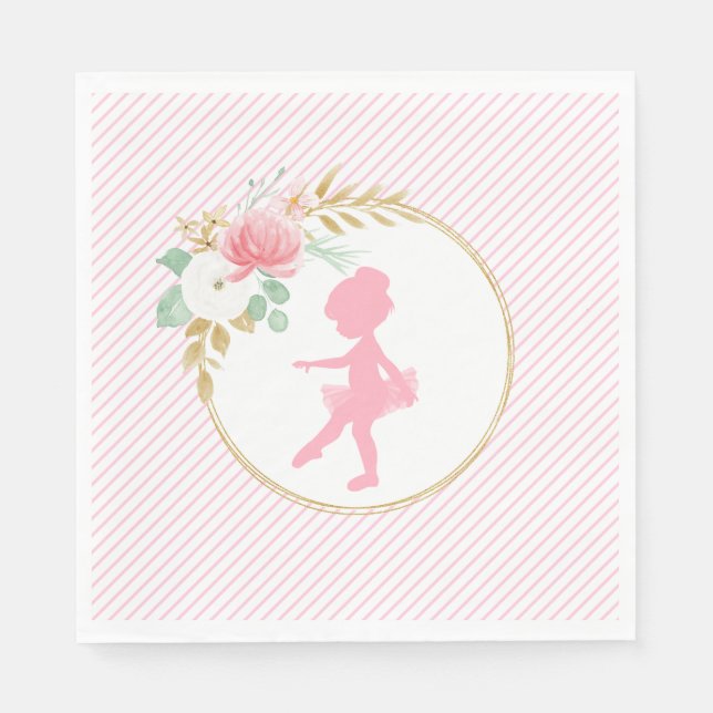 Little Ballerina Birthday Party Napkins (Front)