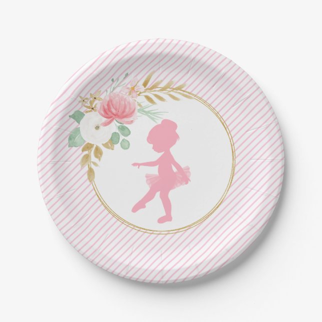 Little Ballerina Birthday Party Plate (Front)